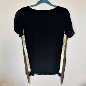 All Saints Black Metal Embellish Shirt Small US 6